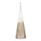 Decorațiune Crăciun Brad Metalic, &Icirc;nălțime 43 cm, Culoare Alb-Bej, Stea Albă, Glitter Bej