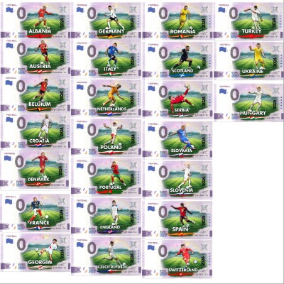 0 EURO SUVENIR COLOR - LOT COMPLET 24 ECHIPE PARTICIPANTE CE GERMANIA 2024 - UNC foto