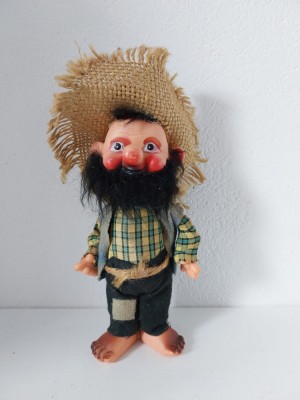 Papusa vintage taran, om cu barba, stanta JAPAN in talpa, 16cm inaltime foto