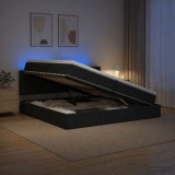 Cumpara ieftin Pat cu LED si saltea Negru 200 x 200 cm Tesatura