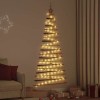 VidaXL Brad de Crăciun cu 100 LED natural 180 cm lemn masiv de frasin 42020261