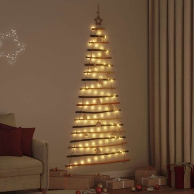 vidaXL Brad de Crăciun cu 100 LED natural 180 cm lemn masiv de frasin 42020261 foto