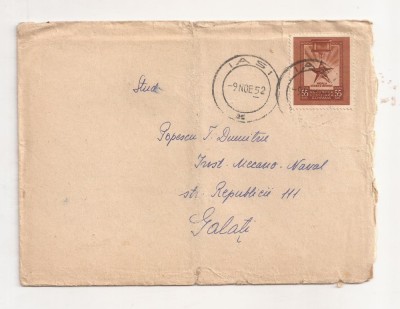 FD2 - Plic Circulat Intern, Iasi - Galati , Include Corespondenta - 1952 foto