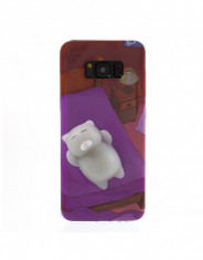 Carcasa protectie spate cu pisica Squishy pentru Samsung Galaxy S8 mov foto