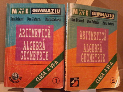 Dan Branzei - Aritmetica, algebra, geometrie clasa a VI-a (2 vol.) foto