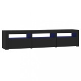 Cumpara ieftin Comoda TV cu lumini LED, negru, 180x35x40 cm