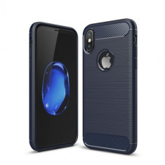 Husa iPhone X - Carbon Brushed Blue foto
