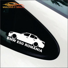 Bmw E60 Romania -Stickere Auto-Cod:ESV-208 -Dim 20 cm. x 7.2 cm. foto