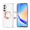 Husa pentru samsung galaxy a36 5g, atasare magnetica, magsafe, pink wreath 7, clear