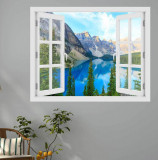 Cumpara ieftin Fereastra cu efect 3D - Lacul Moraine, Canada - 119x93 cm