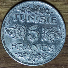 Tunisia - moneda de colectie argint - 5 francs 1935 - absolut superba ! rara !