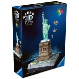 Ravensburger - Puzzle 3D iconic Statia Libertatii cu LED 108 piese model de