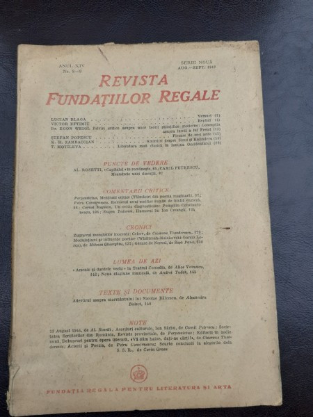 REVISTA FUNDATIILOR REGALE NR.8-9/1947