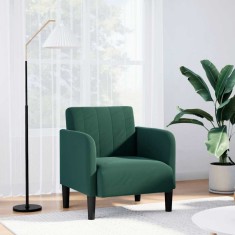vidaXL Canapea Scaun cu cotiere Verde Inchis 54 cm Catifea 4100580