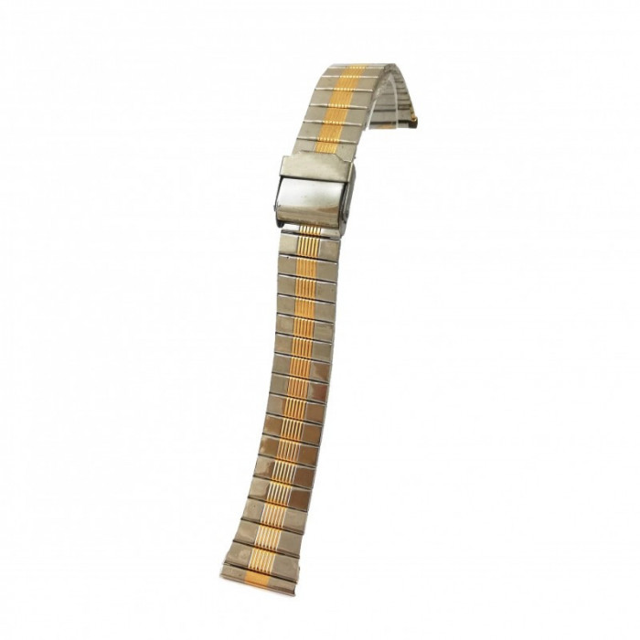 Bratara pentru ceas Bicolora - Argintiu cu Auriu - 18mm - WZ3962