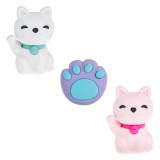 Set Radieră 3D, Model Pisici și Lăbuță, Multicolor, 3 Bucăți