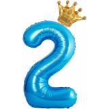 Balon din Folie Metalizata Cyrax, Albastru Cifra 2