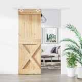 vidaXL Ușă glisantă cu set de feronerie 85x210 cm, lemn masiv de pin