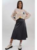 FUSTA MIDI SATINATA COSIMO XS-S Gri