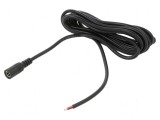 Cablu DC 2x0,5mm2 5,5/2,1 soclu drept negru 3m -20&divide;80&deg;C