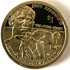 AMERICA 1 DOLLAR 2018 PROOF, LITERA S. (Sacagawea-Native American-JIM THORPE.) foto