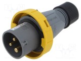 Conector alimentare AC trifazat AMPHENOL IP&amp;S 16A 130V mufă tată IP67