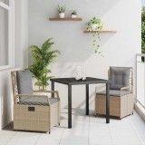 Cumpara ieftin Set de masă pentru grădină 3 pcs Bej poliratan