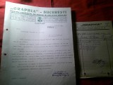 2 Facturi cu Antet 1936 Graphia Romaneasca Bucuresti - Adresa si Bon de livrare