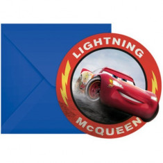 Invitatii pentru petrecere Fulger McQueen Cars 3, 6 bucati