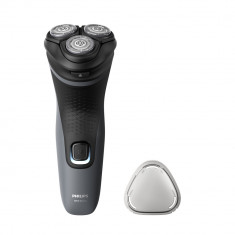 Aparat de ras Philips Shaver Seria 1000 S1142/00, Barbierit umed si uscat, Fara fir, Lame PowerCut, 40 minute, Gri inchis