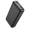 Baterie externa, 20000mAh, cu doua porturi USB-A, alimentare MicroUSB si USB-C, Ultra-Thin Design, HOCO J100A,