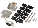Conector D-Sub 9-Pin Mufă Tată pentru Lipire pe Cablu - Set Complet