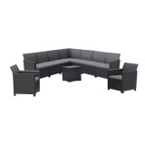 Set de mobilier de grădină Claire IV cu 9 locuri și masă Vigo cu depozitare, grafit