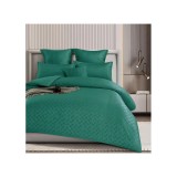 Cumpara ieftin Lenjerie de pat dublu Bumbac Finet cu Carouri 6 Piese cu Elastic, Verde Inchis - SIPRT4-14