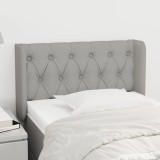 VidaXL Tăblie de pat cu aripioare gri deschis 83x16x78/88 cm textil 3119078