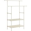 SONGMICS Raft de haine cu bara dubla pentru umerase, 2 polite, incarcare 70 kg, 114x45x171cm, alb Household NewTrend