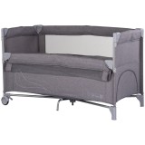 Cumpara ieftin Patut pliabil Chipolino Relax charcoal linen cu laterala culisanta