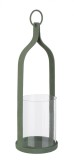 Cumpara ieftin Set 6 suporturi lumanari metal verde Ridhi 10.5x30 cm