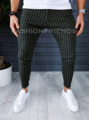 Pantaloni barbati kaki in carouri smart casual ZR 18194 foto