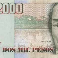COLUMBIA █ bancnota █ 2000 Pesos █ 2014 █ P-457 █ UNC █ necirculata