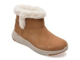 Ghete SKECHERS maro, ON-THE-GO STELLAR, din piele intoarsa