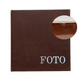 Cumpara ieftin Album foto tip carte, format 10x15 cm, stocare 200 fotografii, coperta catifea maro inchis, RESIGILAT