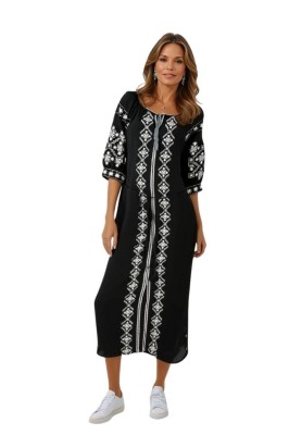 Rochie dama casual RL25 negru/gri , marimea S foto