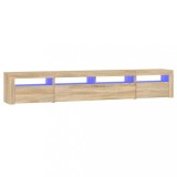 Cumpara ieftin Comoda TV cu lumini LED, stejar sonoma, 240x35x40cm