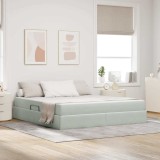 Cumpara ieftin Pat cu saltea si spatiu de depozitare Gri deschis 180 x 200 cm