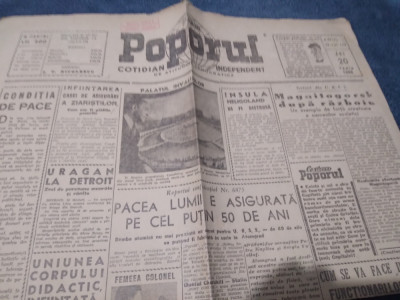 ZIARUL POPORUL 20 IUNIE 1946 foto