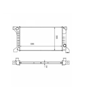 Radiator racire Ford Transit, 08.1994-08.2000, Motorizare 2, 5 D 51kw Diesel, tip climatizare fara AC, cutie Manuala, dimensiune 600x320x42mm, Cu lip foto