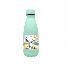 Sticla reutilizabila de apa Nerthus cu Snoopy, 500 ml, verde - NOU