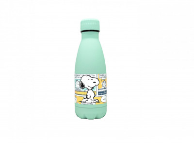 Sticla reutilizabila de apa Nerthus cu Snoopy, 500 ml, verde - NOU foto