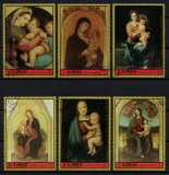 Timbre Ajman 1972: Picturi Religioase Madonna cu Pruncul - Serie Completa
